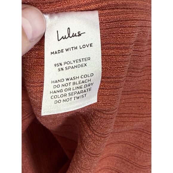 NWT Lulus Rust Ribbed Bubble-Hem Mini Dress Sz XL See Measurements In Photos - Picture 7 of 11
